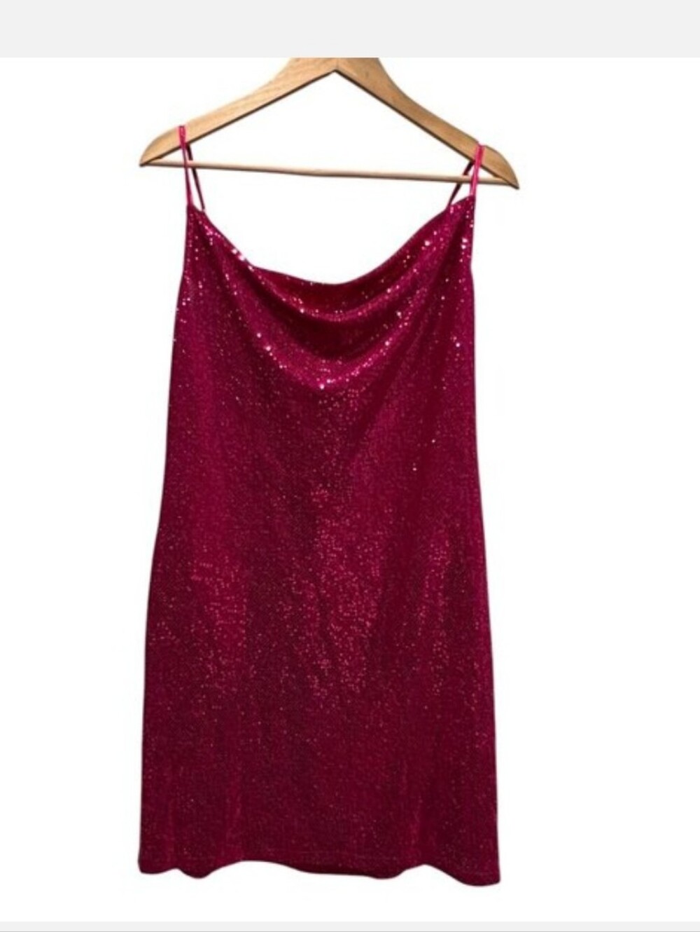 Betsey Johnson Sequin Slip Dress  in Deep Fuchsia